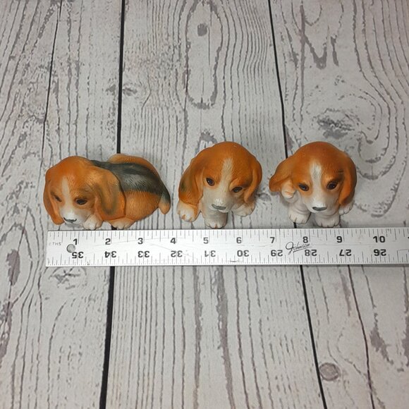 Puppy Dog Basset Hound Figurines Set of 3 Homco Home Interiors #1407 - Picture 10 of 10